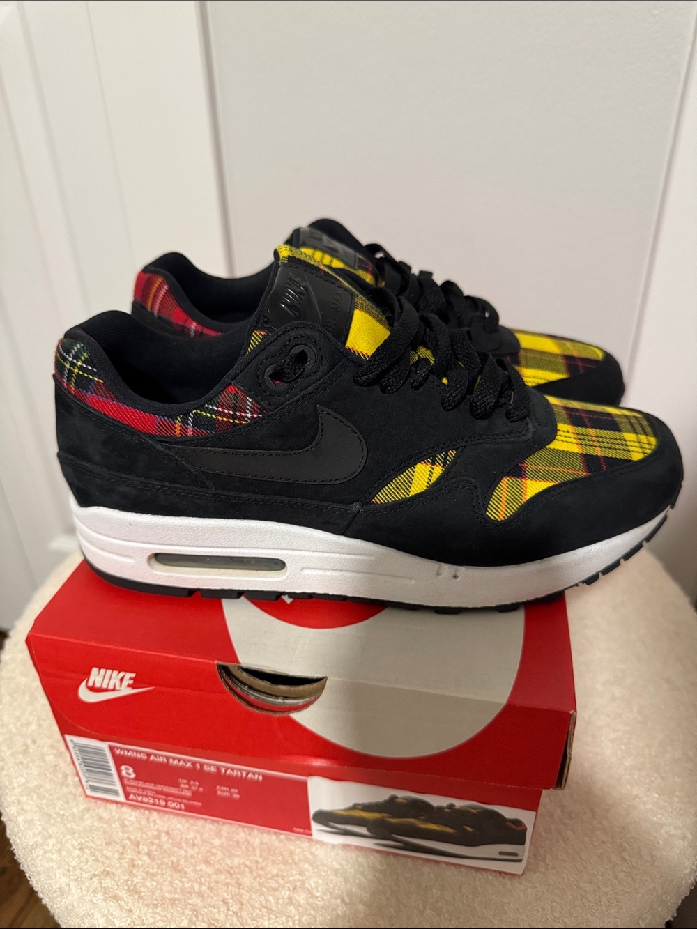 Nike Air Max 1 SE Tartan - Black/Yellow/Red